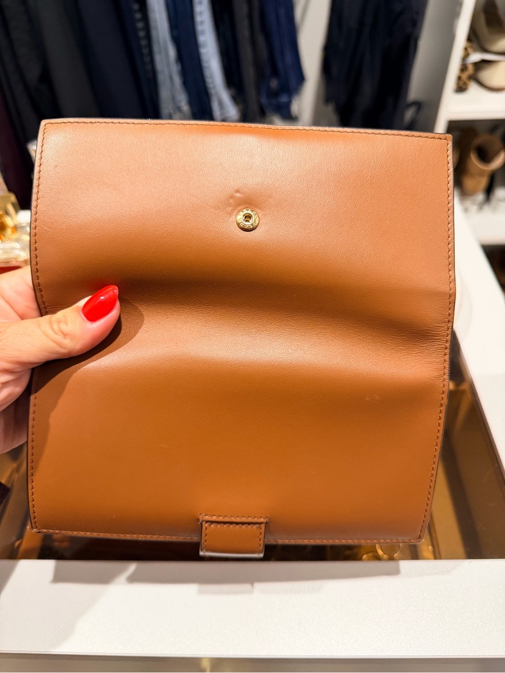 Prada Cognac Leather Continental Wallet with Gold Logo - Picture 5 of 5